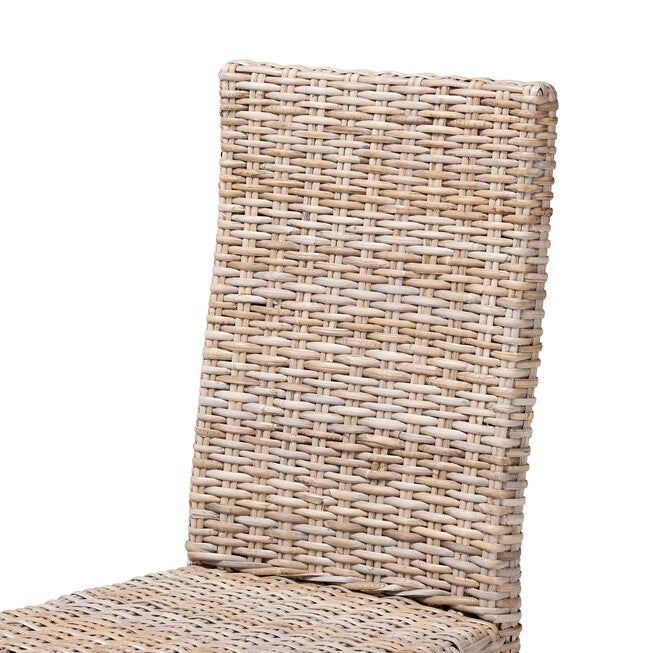 Close-up of grey woven chair back and seat texture