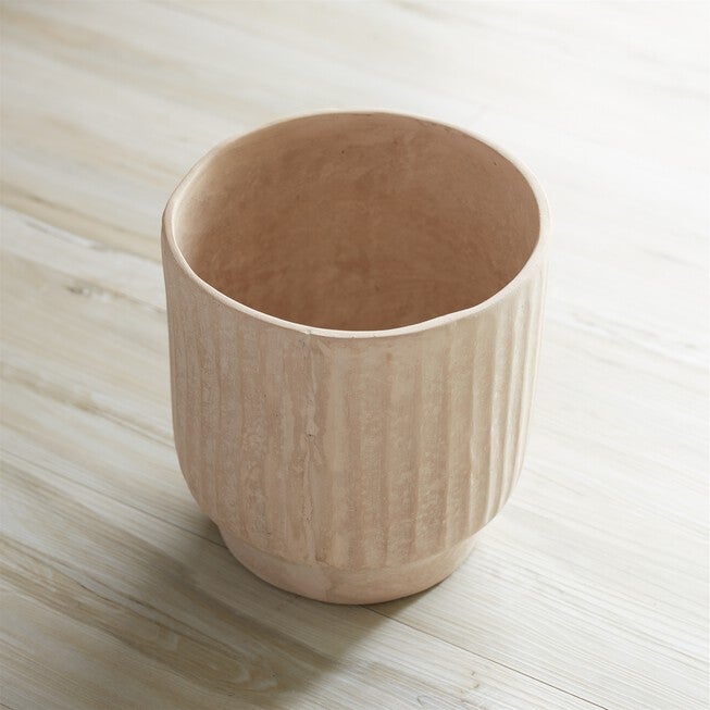 Recycled Paper Chalk Vase 7.5 inchesH, BEIGE, alternate image number null