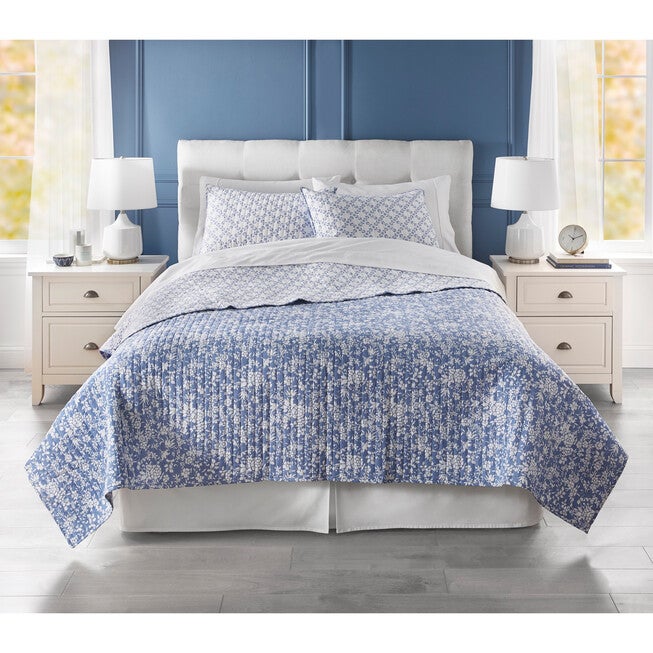 Martha Stewart 3-Piece Pamela Reversible Quilt Set, , on-hover image number 1