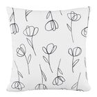 Contoured Tulips Fluffed Polyester 18"Sq. Pillow, WHITE, hi-res image number 0
