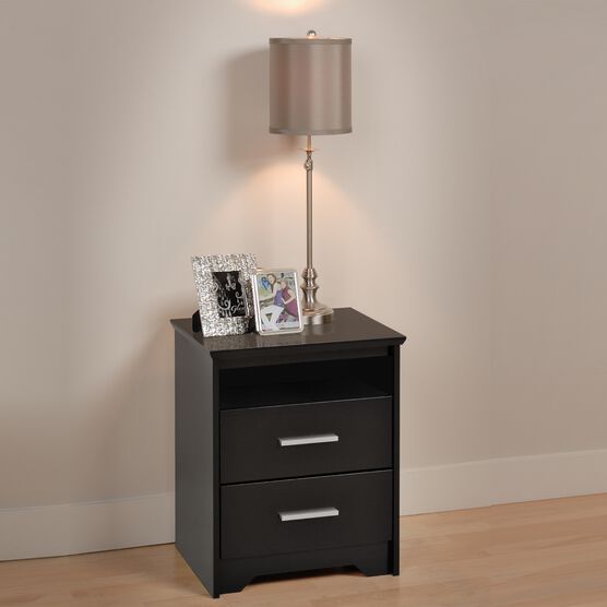Drawer Tall Nightstand With Open Shelf, Tall Nightstand With Drawers And Shelves