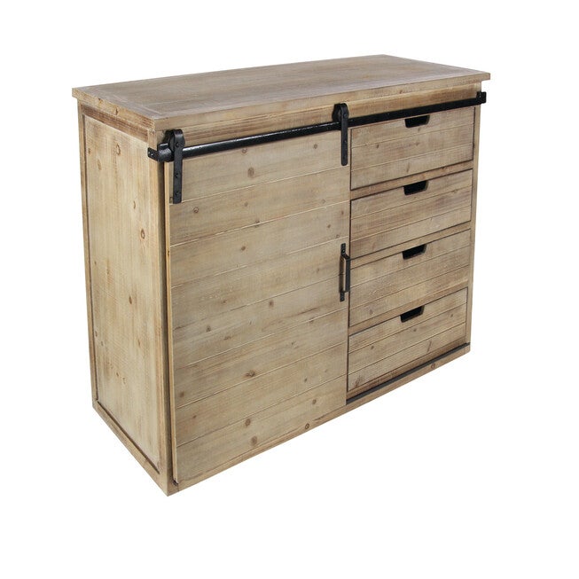 Brown Chinese fir Wood Rustic Cabinet, 32x44x19, BROWN, hi-res image number null