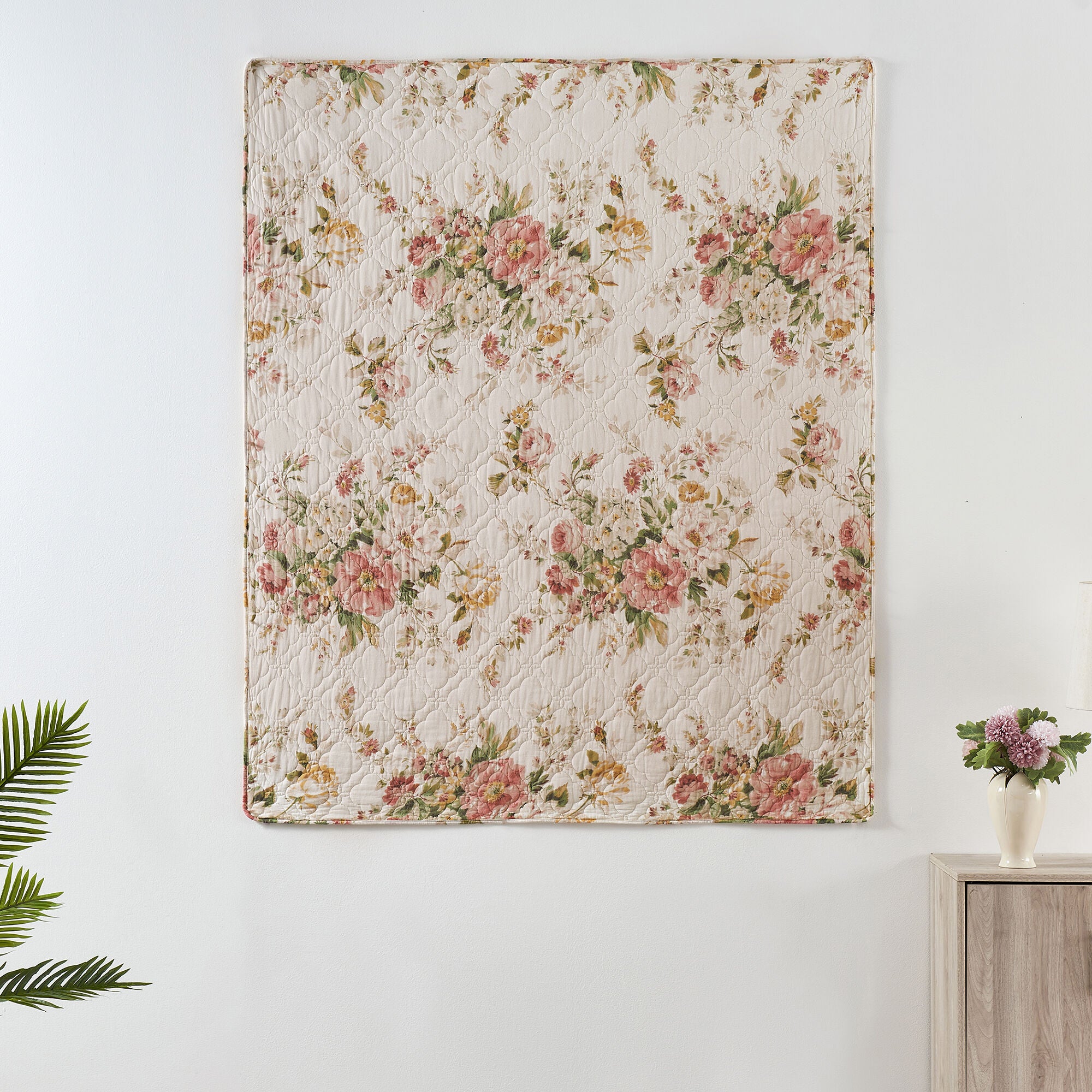 Grace Traditional Floral Quilted Throw Blanket, BUTTERCUP, alternate image number 2