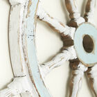 White Coastal Ship Wheel Wood Wall Décor, , alternate image number null