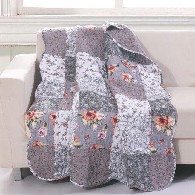 Greenland Home Fashions™ Giulia Patchwork Print Quilted Throw Blanket, MULTI, hi-res image number 0