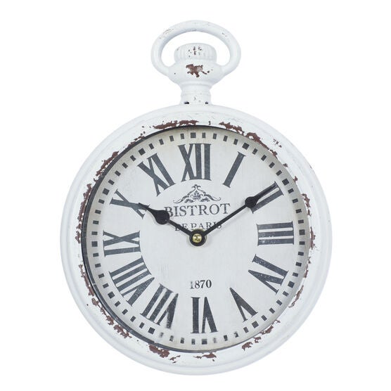 Set Of 2 Brown Metal Vintage Wall Clock, , alternate image number null