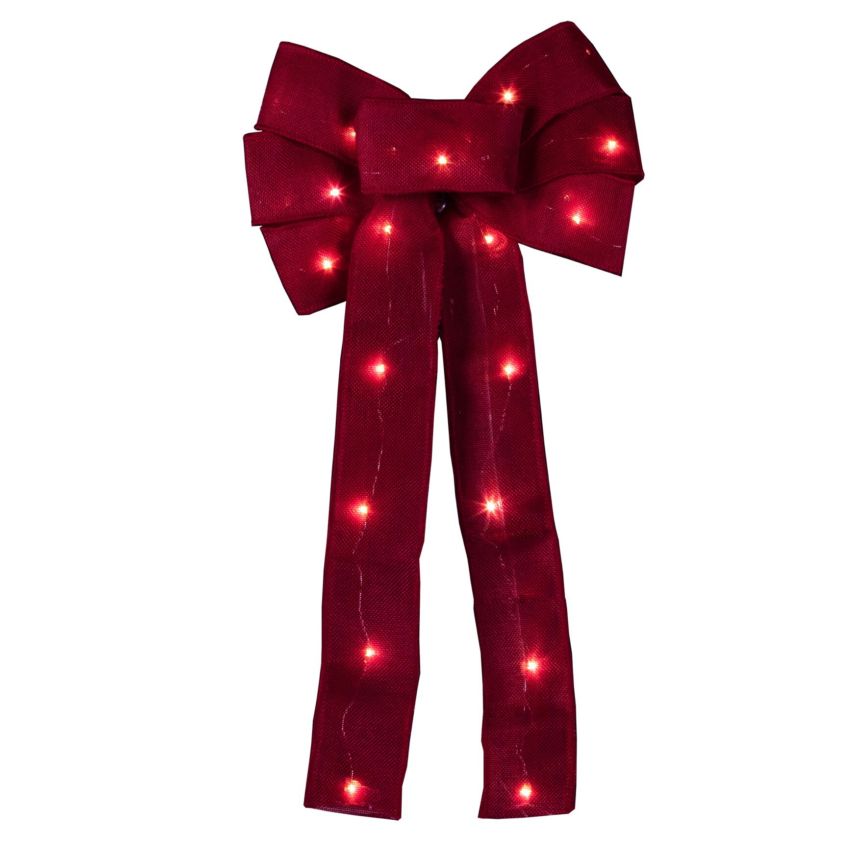 Red LED Wired Ribbon Bow, , alternate image number 4