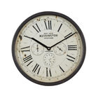 Brown Vintage Metal Wall Clock, BROWN, hi-res image number null