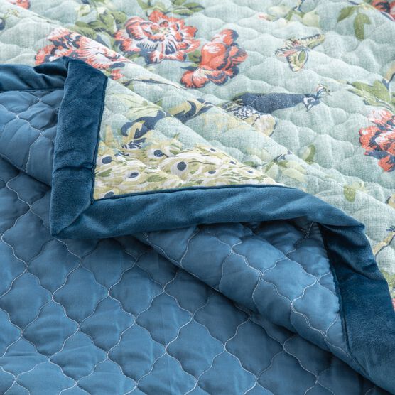 Pavona Velvet Garden Quilt And Pillow Sham Set, , alternate image number null