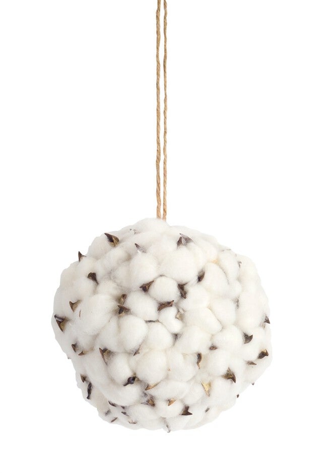Cotton Orb (Set of 6) 6 inchesD Foam/Polyester, WHITE/BROWN, alternate image number null
