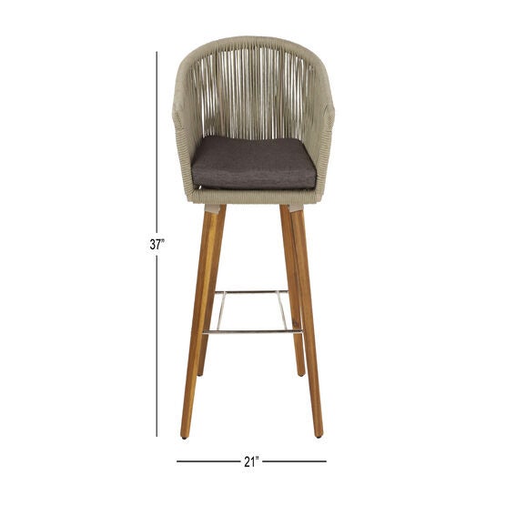 Grey Wood Modern Bar Stool, , alternate image number null