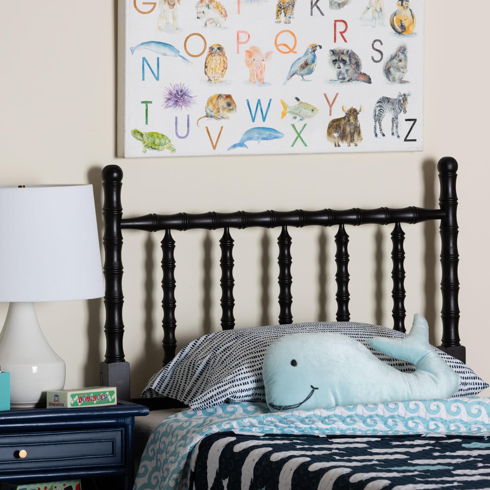 Edaline Bamboo Motif Headboard, BLACK, alternate image number 4