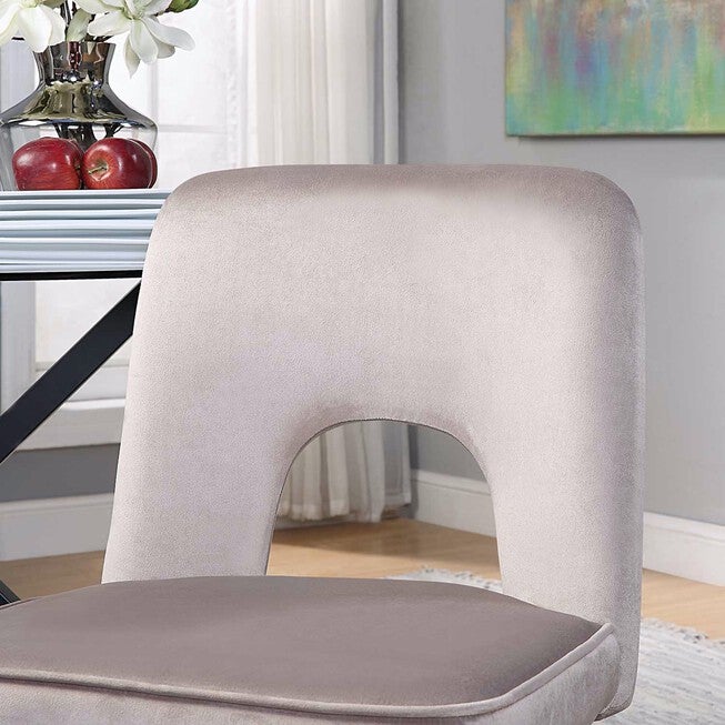 Nancy Taupe Velvet Accent Dining Chair, Set of 2, , on-hover image number 1