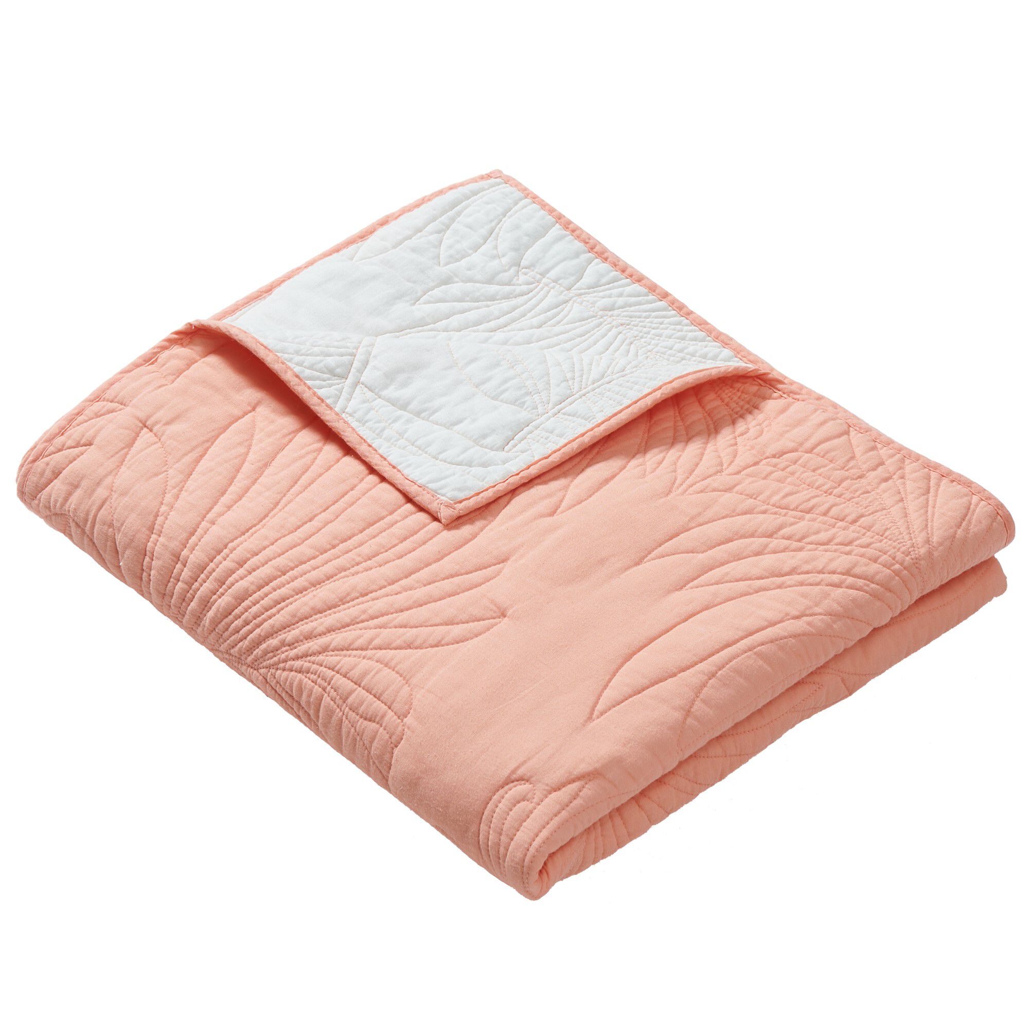 Palm Coast Quilted Throw Blanket, CORAL, alternate image number 2
