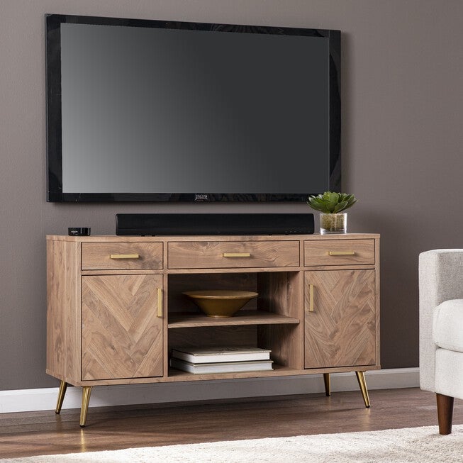 Marzing Tv Media Stand W Storage, BROWN, hi-res image number 0