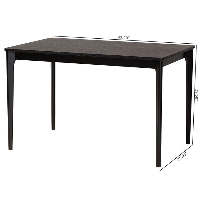 Sherwin Mid-Century Modern Black Finished Wood Dining Table, , alternate image number 24