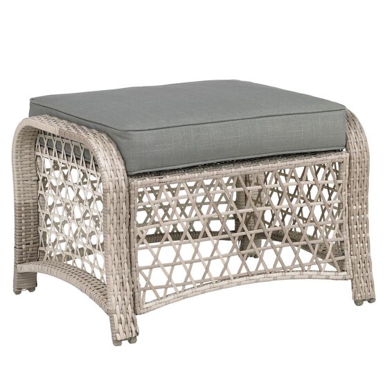 Santa Rosa Resin Wicker Ottoman, GRAY Santa Rosa Resin Wicker Ottoman, GRAY