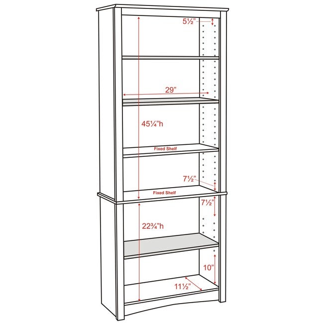 6-Shelf Bookcase, , alternate image number null