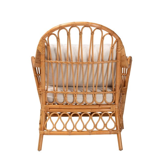 Reina Bohemian Light Honey Rattan Arm Chair, LIGHT, alternate image number null