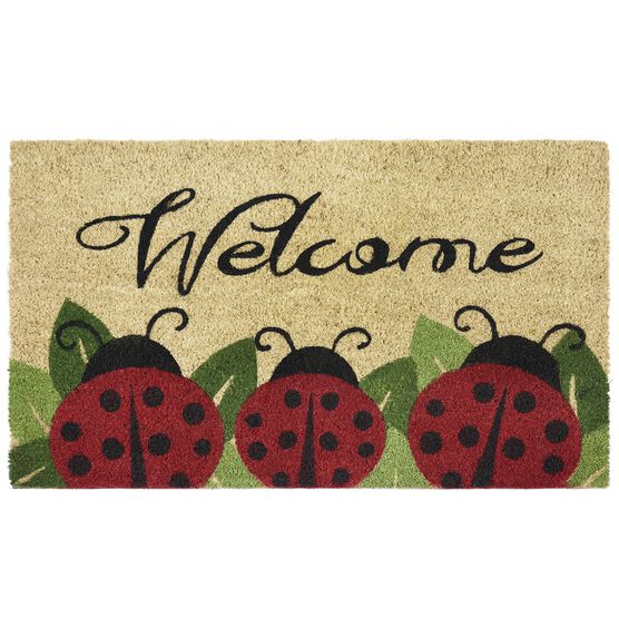 Printed Coir Door Mat 18" x 30", LADYBUG, hi-res image number null