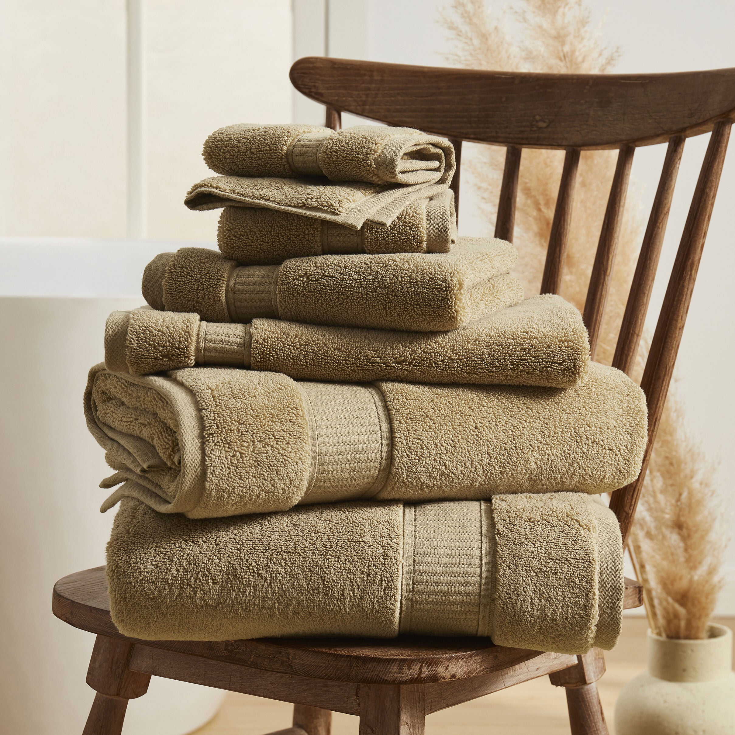 BELMORE 6PC. TOWEL SET, WHEAT, alternate image number 2