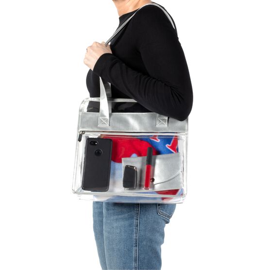 Tote Bag With Wallet, Clear/Red, , alternate image number null