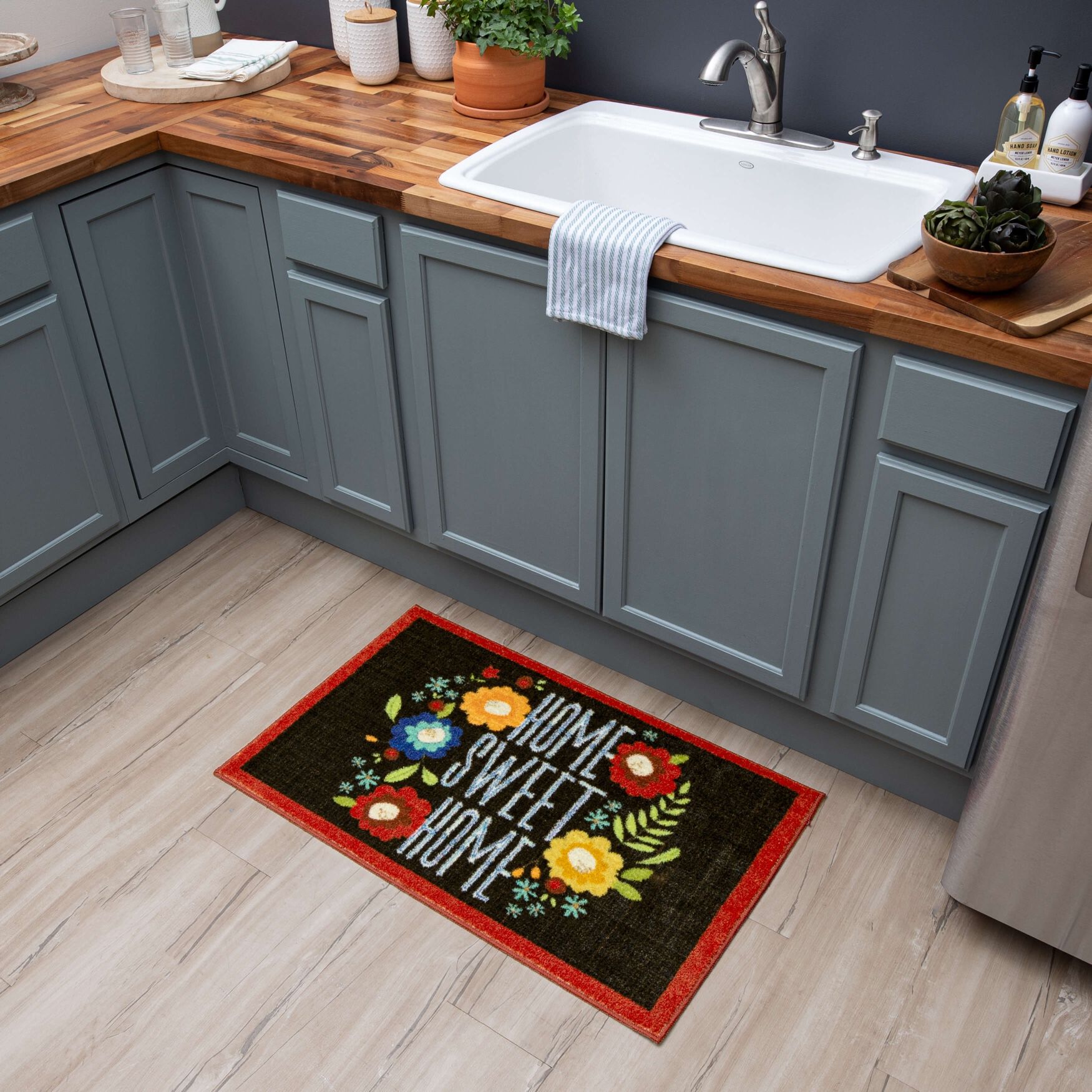 Home Sweet Flowers Kitchen Rug, , alternate image number 7