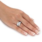 Silver Tone Marquise Cut Engagement Ring Cubic Zirconia, , alternate image number null
