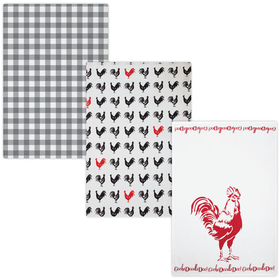 Designer Print Towel Set/3- Farmhouse, MULTI HOUSE, hi-res image number null