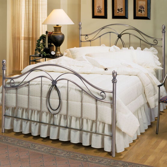 Full Bed with Bed Frame 76'Lx55'Wx55'H, ANTIQUE PEWTER Full Bed with Bed Frame 76'Lx55'Wx55'H, ANTIQUE PEWTER