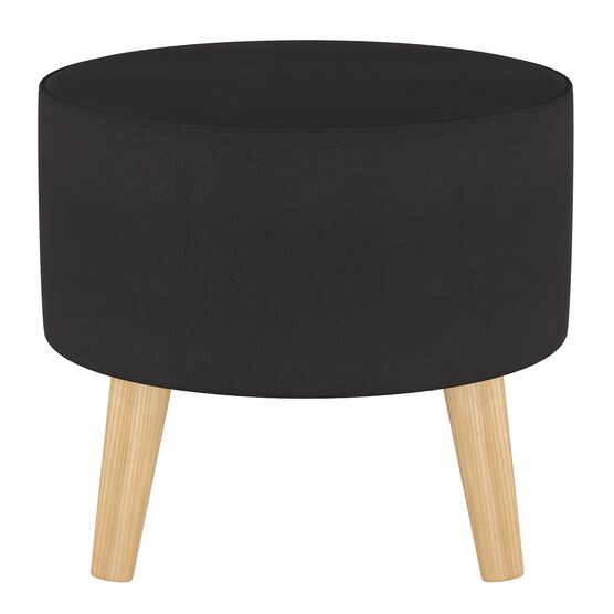 Twill Round Ottoman with Splayed Legs, , on-hover image number null