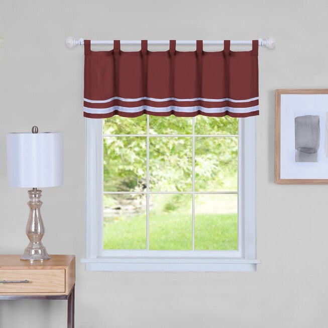 Dakota Window Curtain Valance 58 inches x 14 inches, BURGUNDY, hi-res image number 0