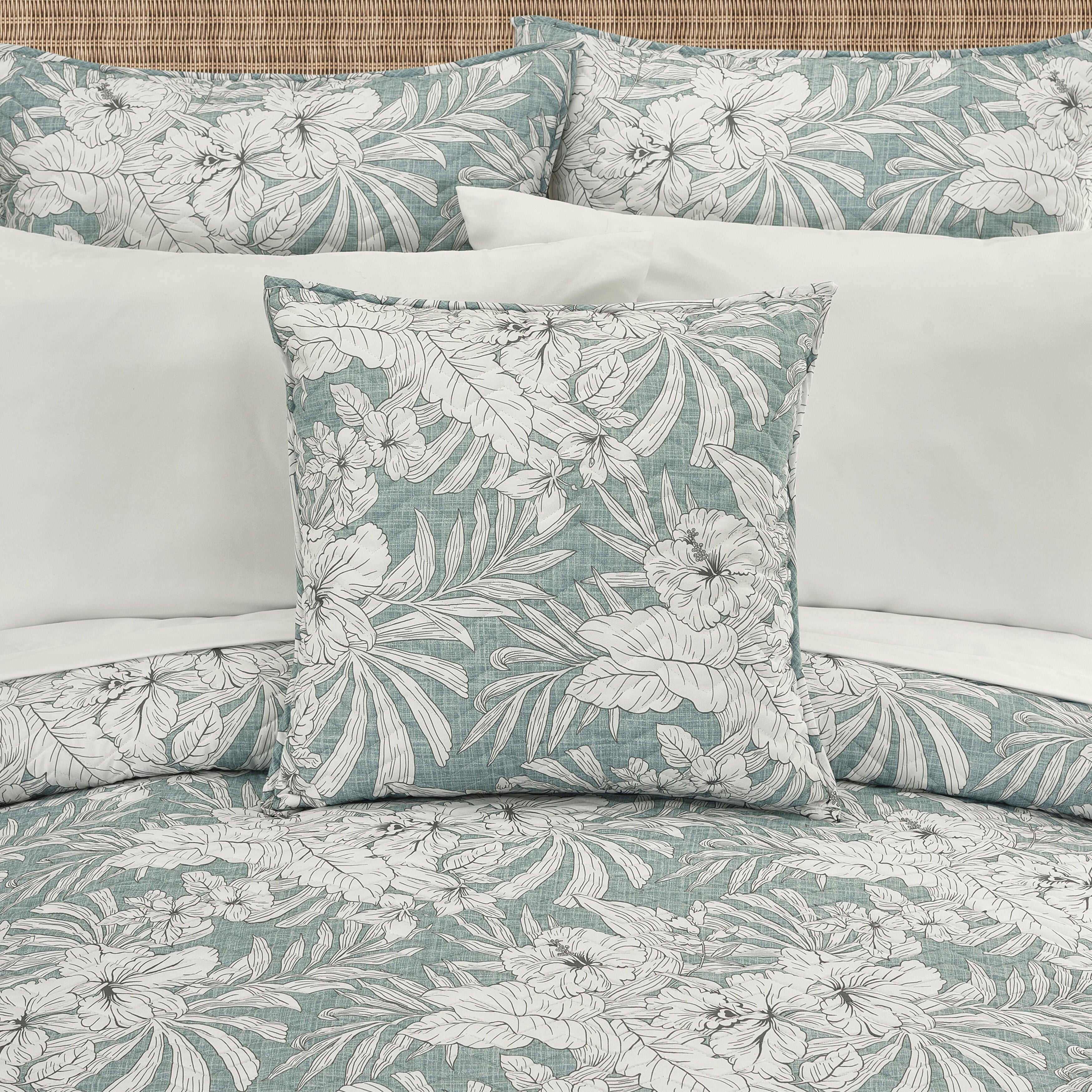 AUCKLAND 20" SQUARE QUILTED DECORATIVE THROW PILLOW