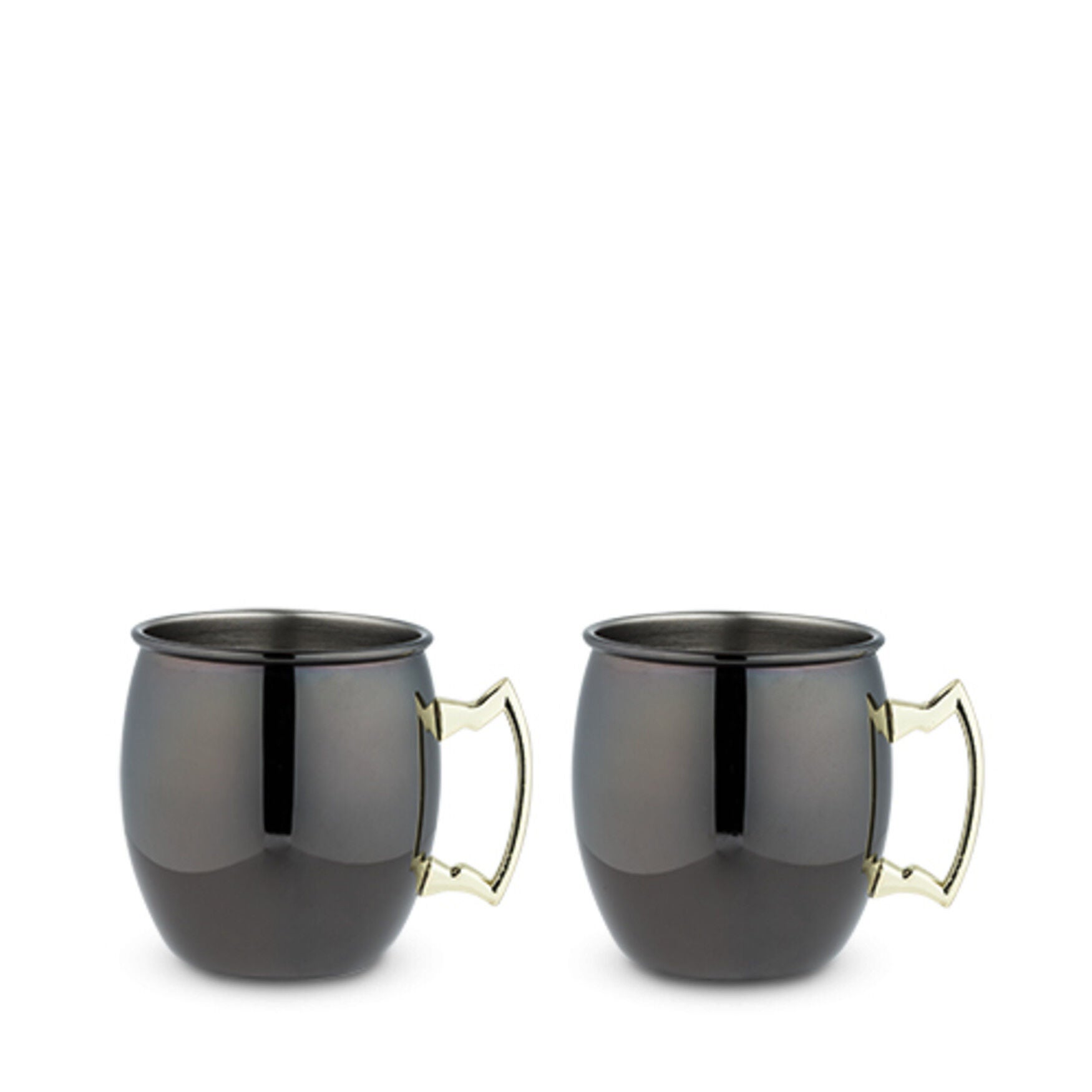 Black Moscow Mule Mug With Gold Handle, 2 Pack, By True, BLACK, hi-res image number 0