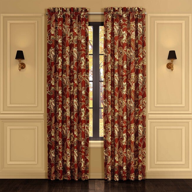 Montecito Red 84 Inch Window Panel Pair, RED, hi-res image number 0