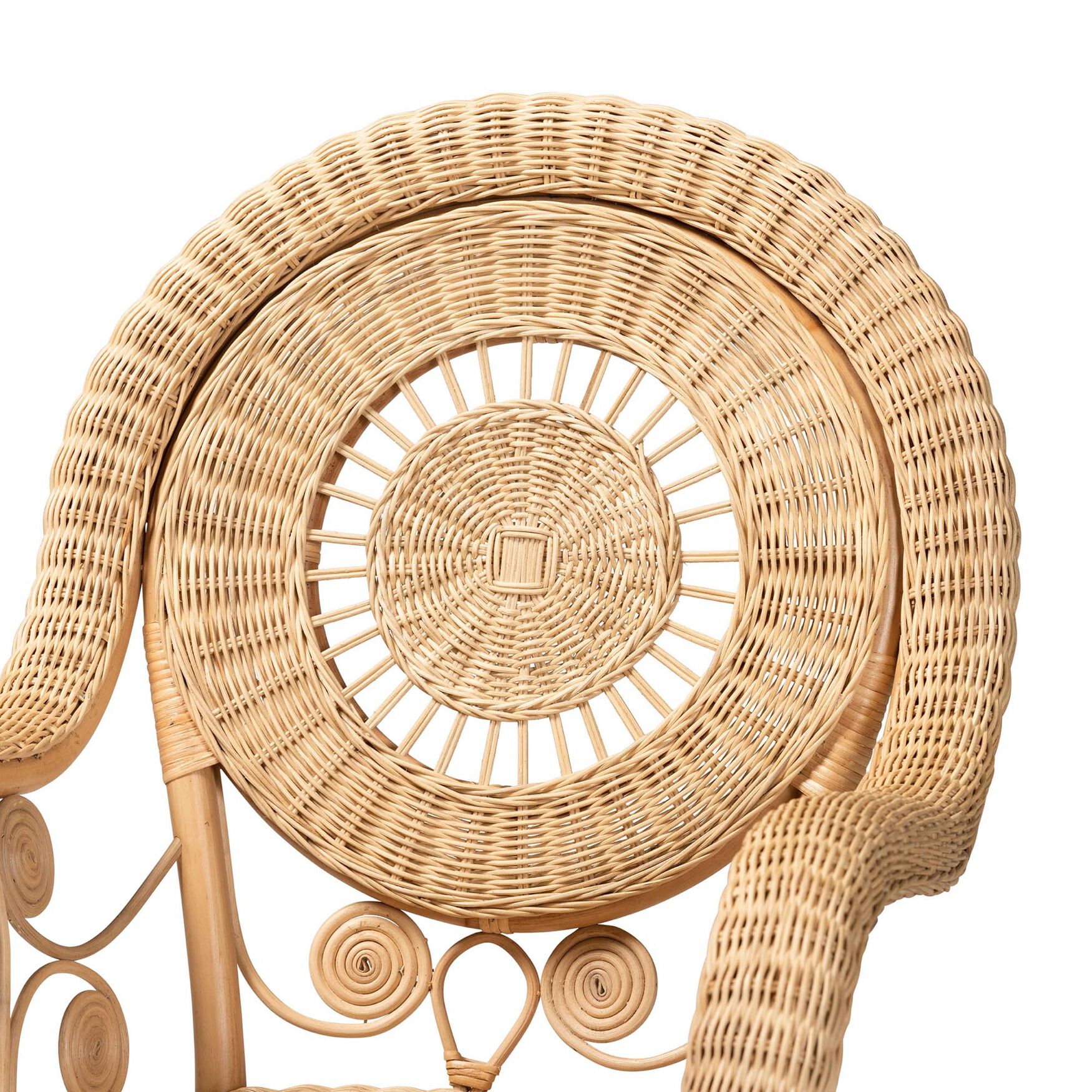 Putri Modern Bohemian Natural Rattan Arm Chair, , alternate image number 4