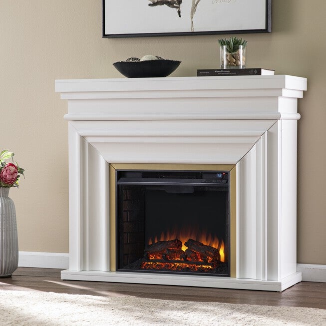 Bevonly White Electric Fireplace, WHITE, hi-res image number null