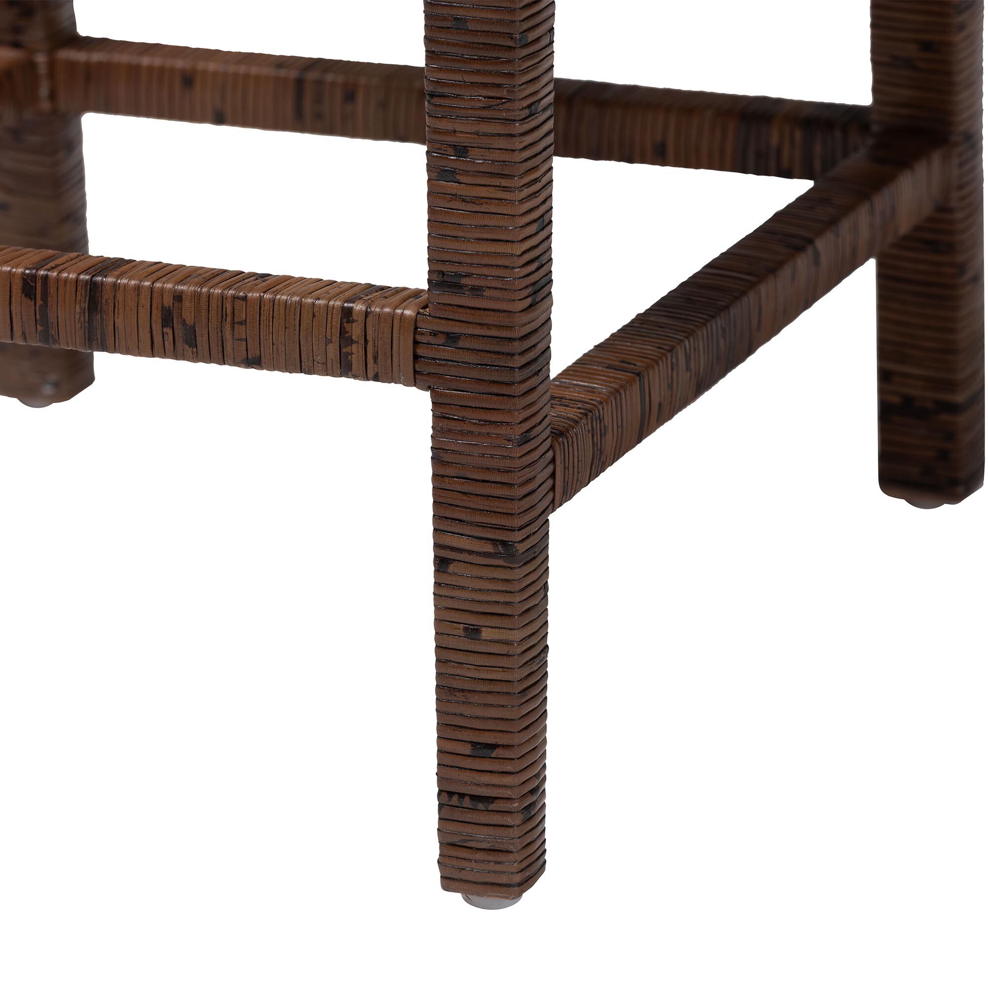 Sofia Rattan Counter Stool with Mahogany Wood Frame, COFFEE, alternate image number 6