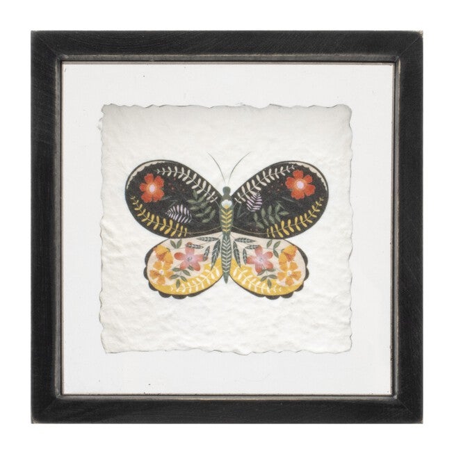 Framed Butterfly Block (Set of 2), BLACK/WHITE, alternate image number 1