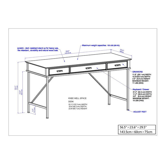 Saint Birch Elma Writing Desk In Washed Gray Writing Desk, , alternate image number 7