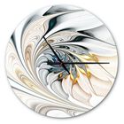White Stained Glass Floral Art Modern Wall Clock, , alternate image number null