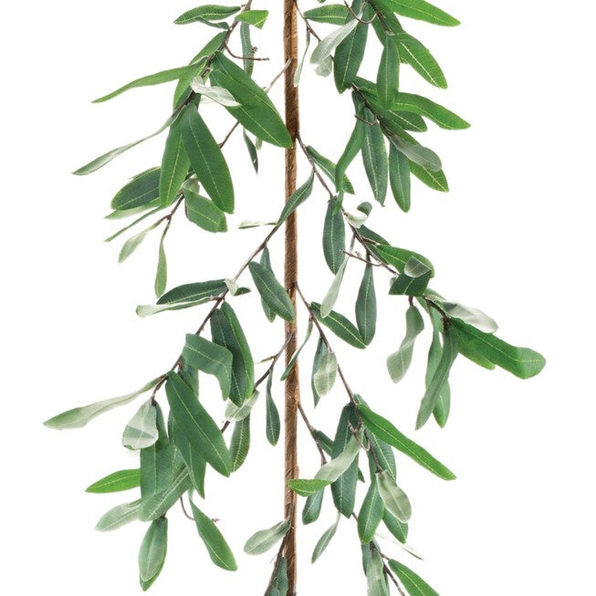Olive Leaf Foliage Garland 5.5'L, GREEN/BROWN, alternate image number 2