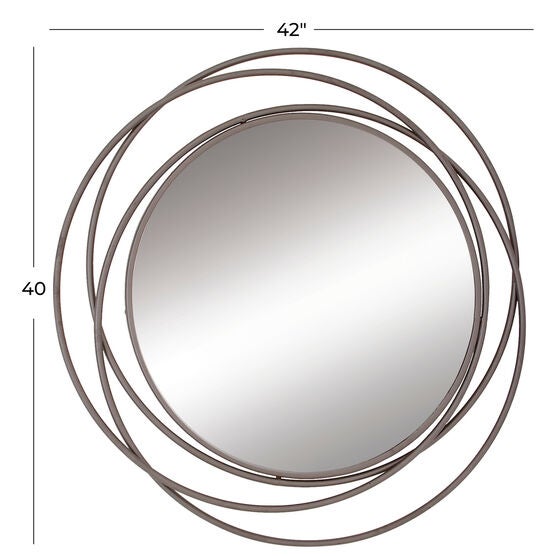 Grey Industrial Metal Wall Mirror, , alternate image number null