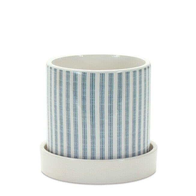 Container (Set of 2) 4.5 inchesD x 4.25 inchesH, 5.25 inchesD x 5.25 inchesH Dolomite, BLUE/WHITE, alternate image number 2