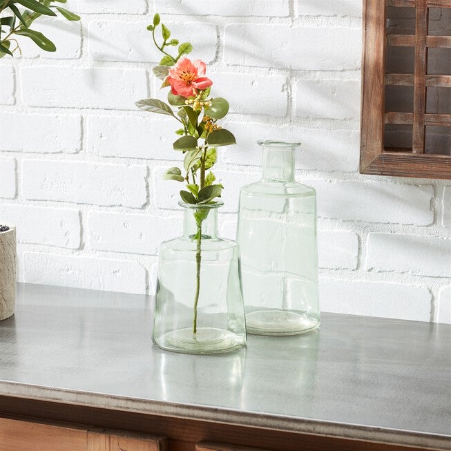 Sage Green Glass Bottle Vase (Set of 2), GREEN, alternate image number 2