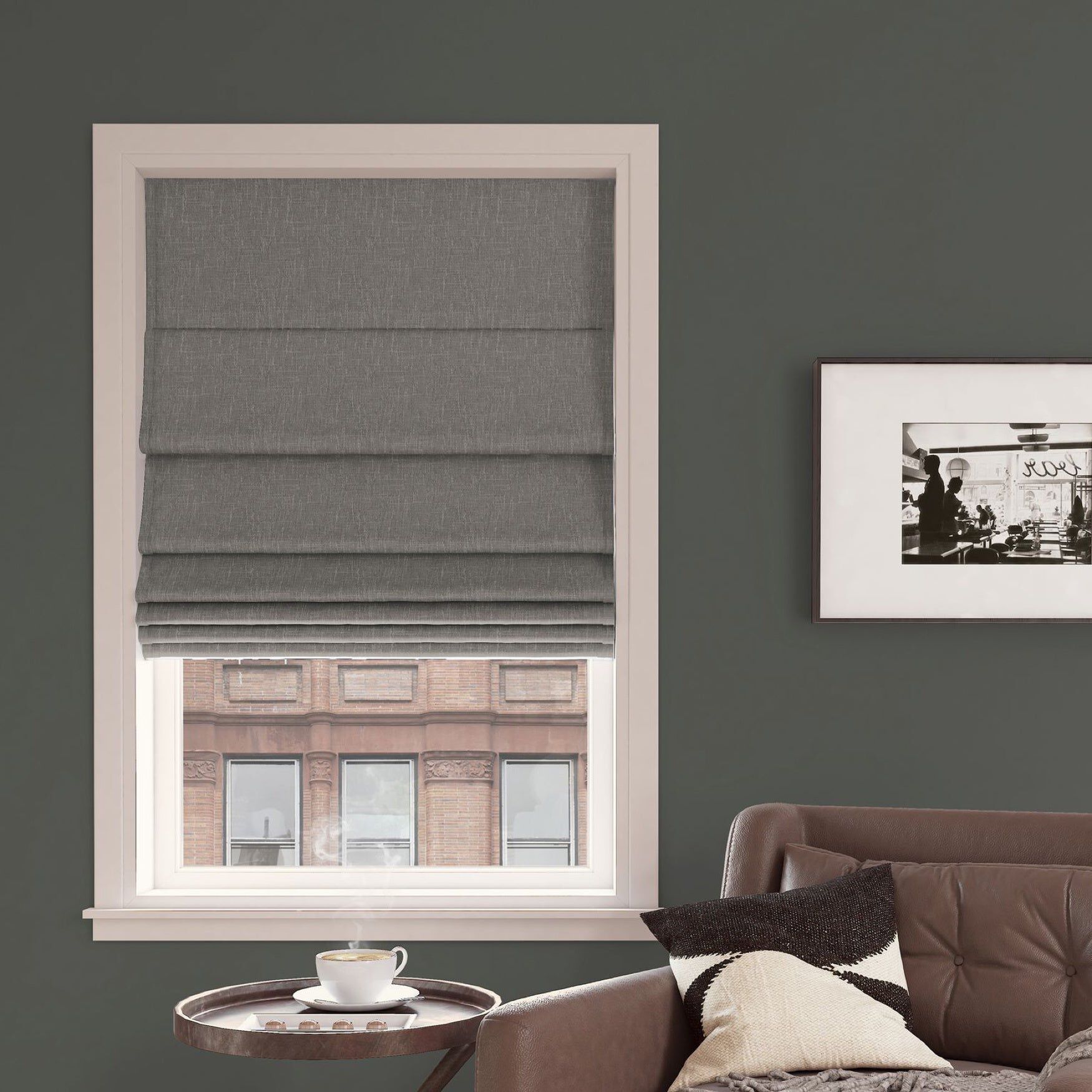 Affordable Pryer Cordless Roman Shade, Steel | Brylane Home