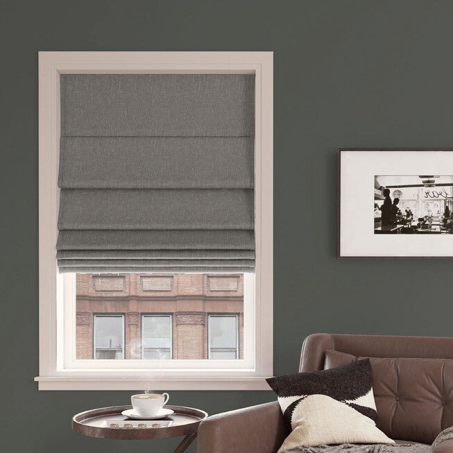 Brylane Roma Rocker Affordable Pryer Cordless Roman Shade, Steel | Brylane Home