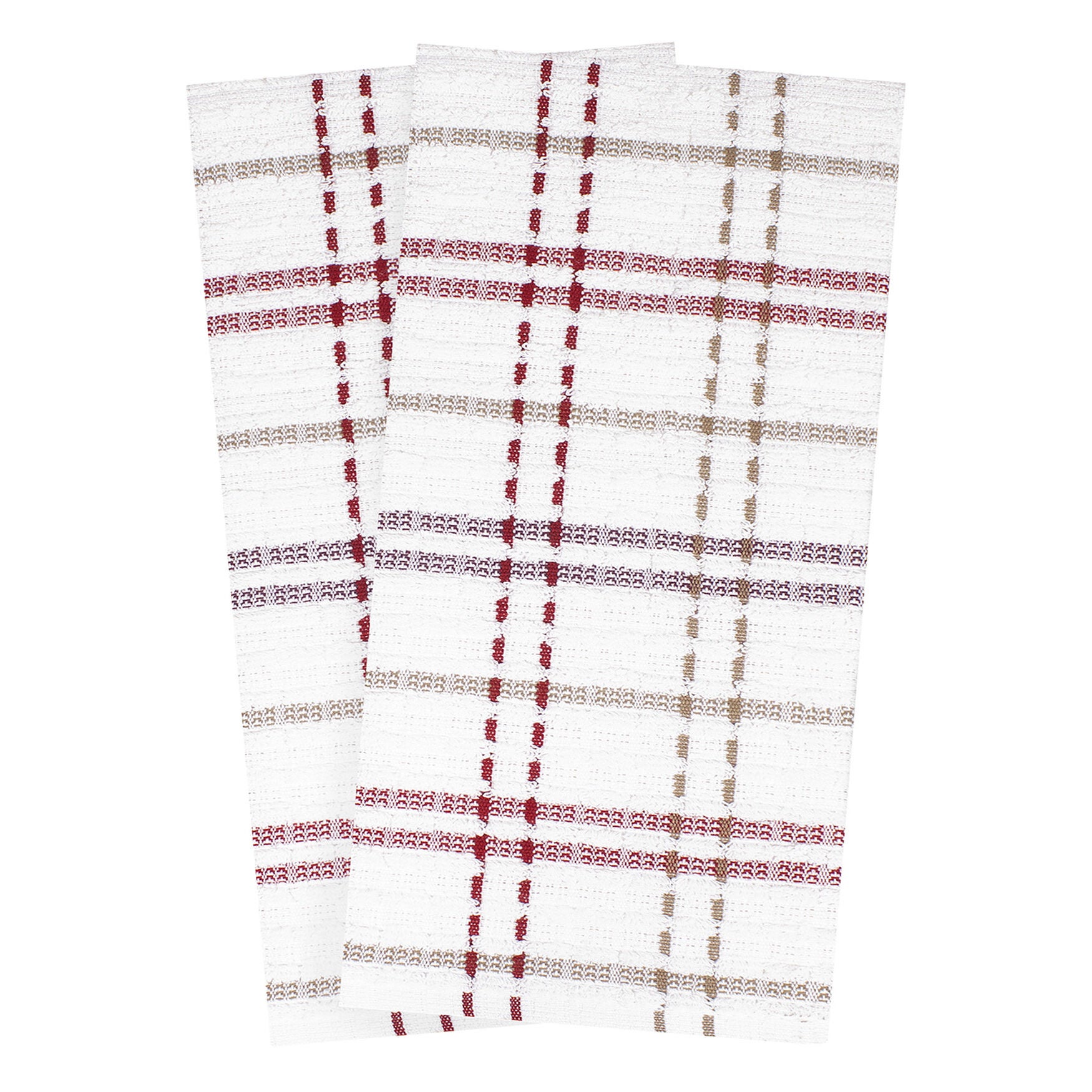 Royale 2Pk Check Kitchen Towel, MOCHA, hi-res image number 0