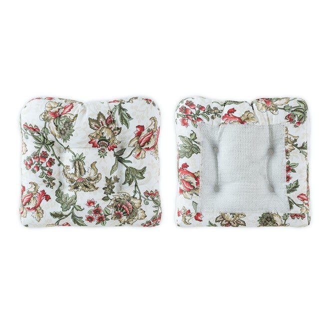Madison Floral- Multi Colored Jacobean Floral- Non Skid Chairpad, BRICK, hi-res image number null