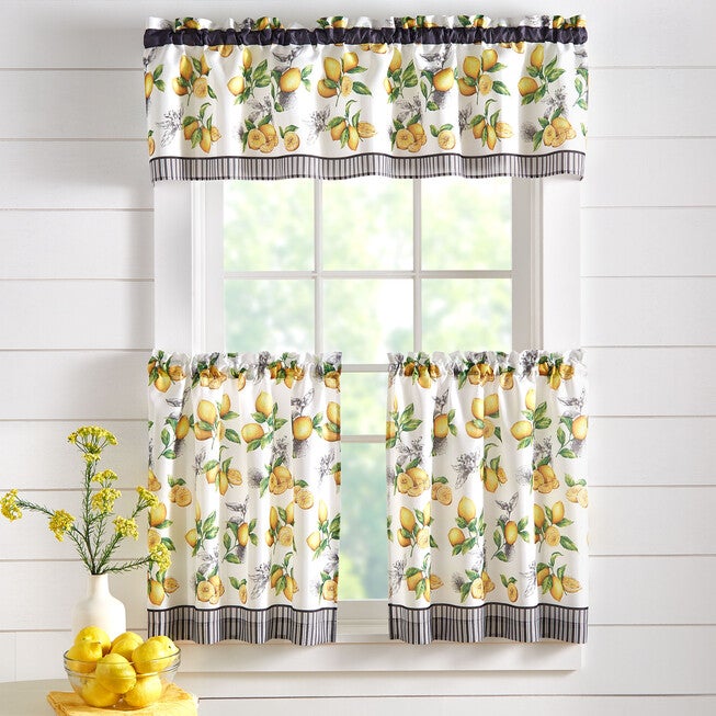 Simple Printed Kitchen Tier Set, Lemon Drop Brylane Home